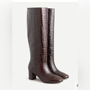 J crew croc-embossed pull on boot Brand New! Size 7